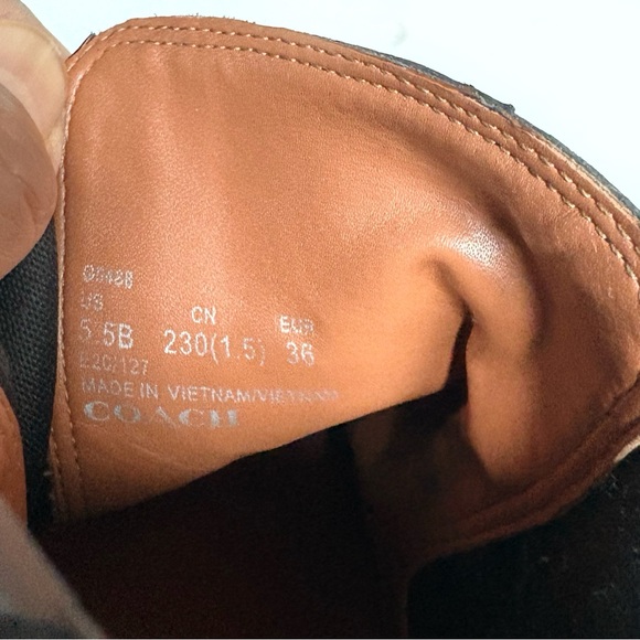 Coach Black Leather Chelsea Ankle Boots Designer Comfort, Women's Size 5.5B - Picture 9 of 10